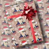 Funny Ho Its President Joe Biden Kraft Christmas Wrapping Paper