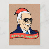 Funny Ho It's President Joe Biden Santa Christmas Postcard (Front)