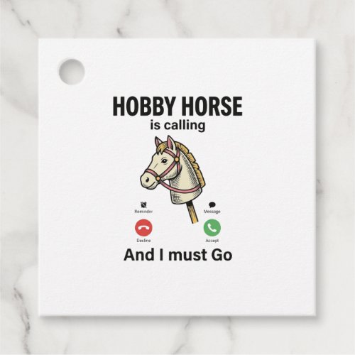 Funny Hobby Horse Is Calling Vintage Vector Design Favor Tags