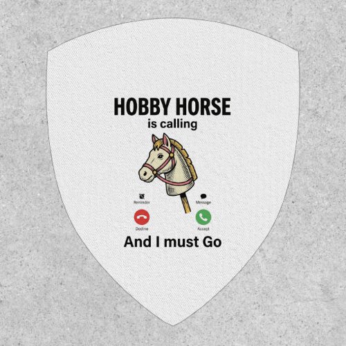 Funny Hobby Horse Is Calling Vintage Vector Design Patch