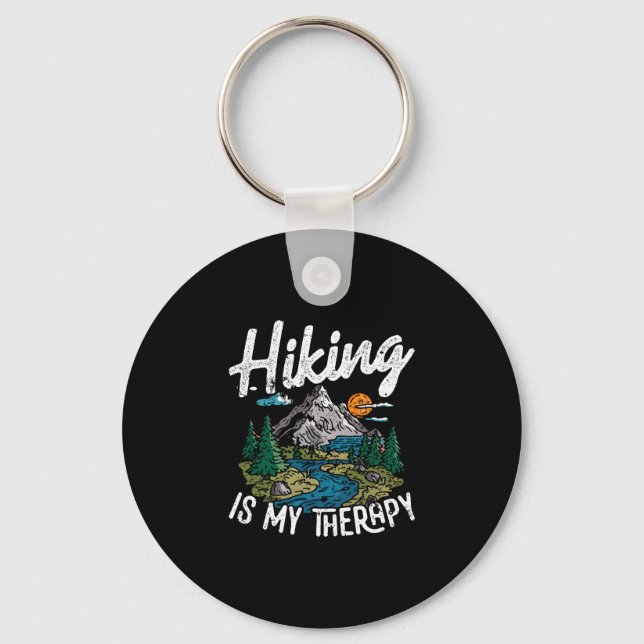 Funny hobby sad face + camping = happy face mood keychain (Front)