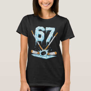 Funny Hockey 67 Meme 6-7 Six Seven Gen Alpha Ice H T-Shirt