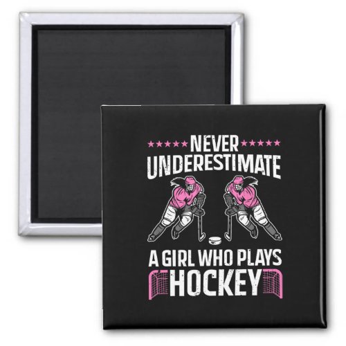 Funny Hockey Art For Girls Women Field Hockey Play Magnet