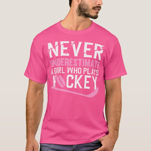 Funny Hockey Art For Girls Women Field Hockey Play T-Shirt (Front)