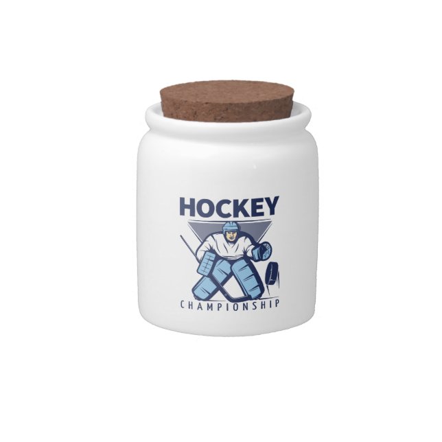 Funny hockey candy jar (Front)
