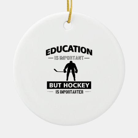 Funny Hockey Ceramic Ornament