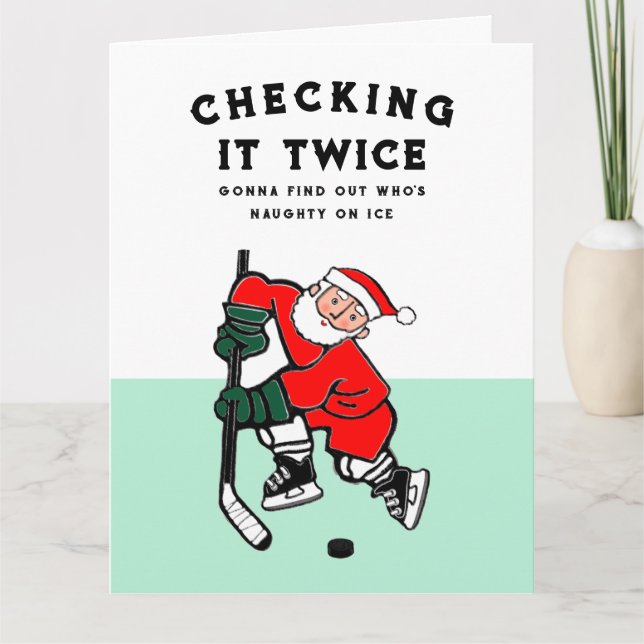 Funny Hockey Christmas Cards (Front)
