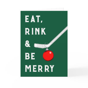 Funny Hockey Christmas Holiday Card
