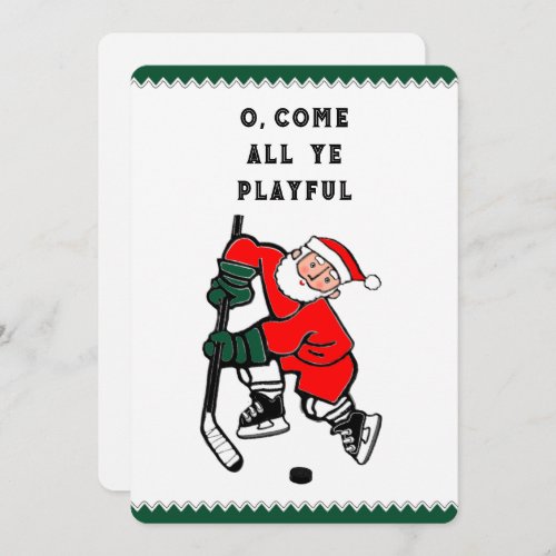 Funny Hockey Christmas Holiday Card