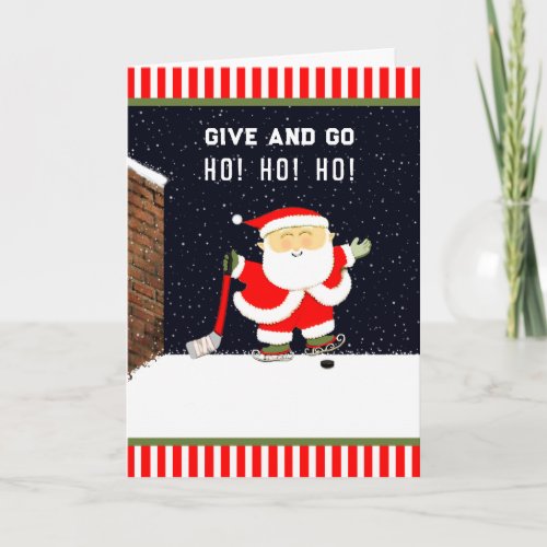 Funny Hockey Christmas Holiday Card