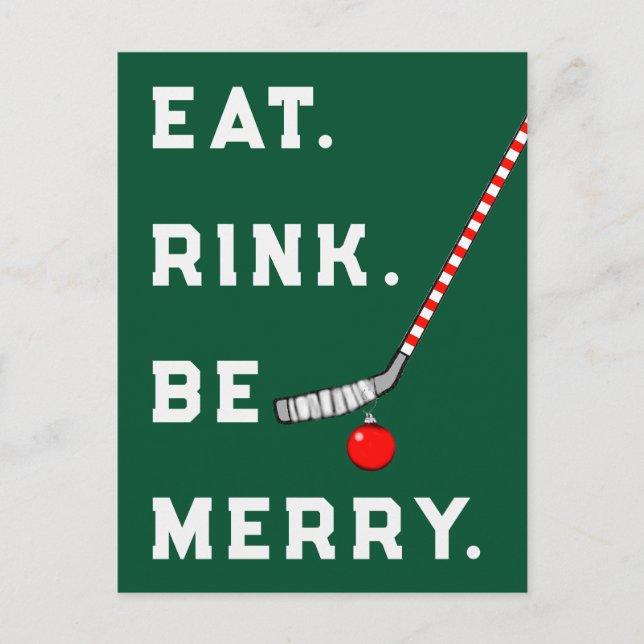 Funny Hockey Christmas Holiday Cards (Front)