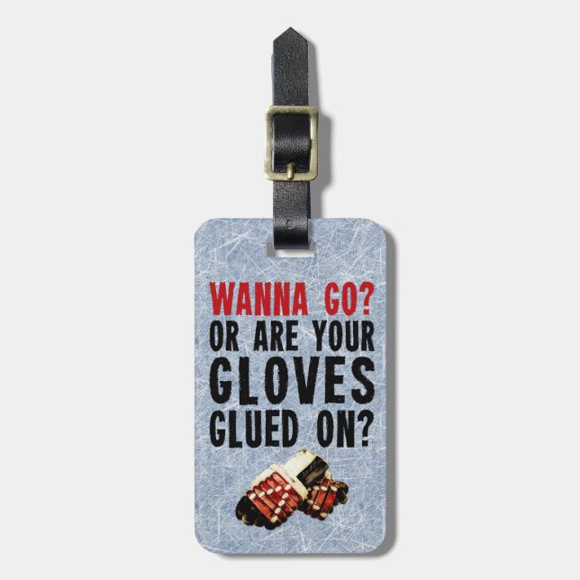 Funny Hockey Enforcer Custom Luggage Tag (Front Vertical)