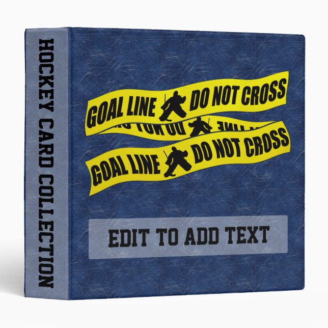 Funny Hockey Goalie 3 Ring Binder Album (Front/Spine)