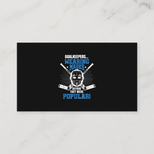 Funny Hockey Goalie Mask Pun Ice Hockey Business Card