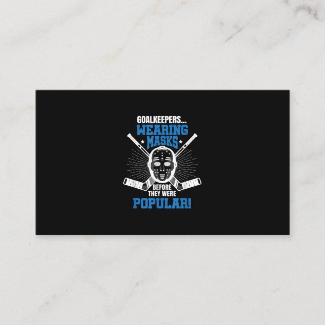 Funny Hockey Goalie Mask Pun Ice Hockey Business Card (Front)