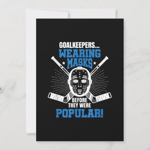 Funny Hockey Goalie Mask Pun Ice Hockey Invitation