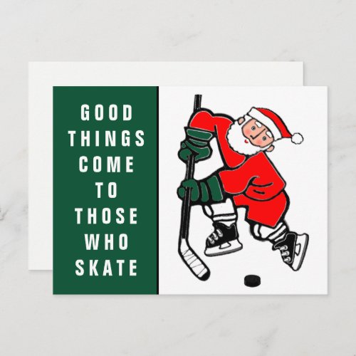 Funny Hockey Holiday Christmas Postcard