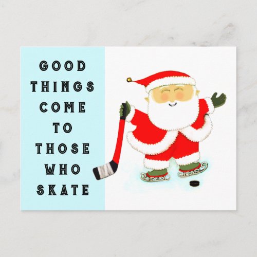 Funny Hockey Holiday Postcard