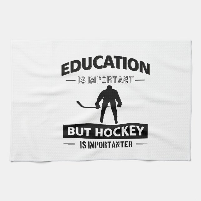 Funny Hockey Kitchen Towel (Horizontal)