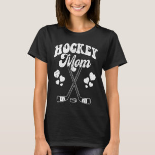 Funny Hockey Mom Frisbee Lover Retro Vintage 70's  T-Shirt