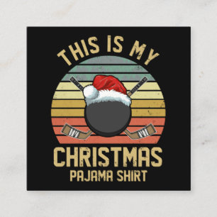 Funny Hockey Player Merry Christmas Quarantine Square Business Card