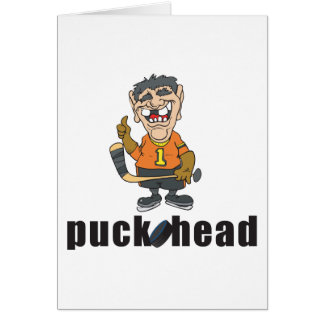 Funny Hockey Puck Head Cards