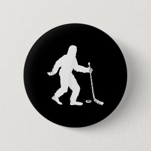 Funny Hockey Sasquatch Gift Bigfoot Field Ice Hock Button