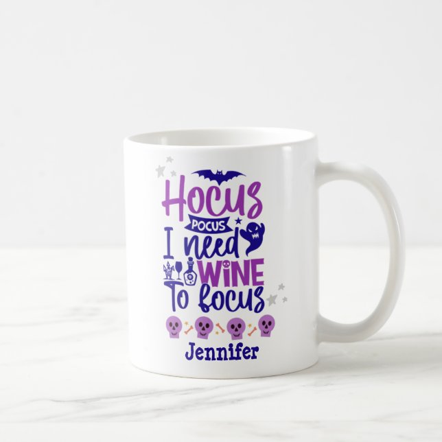  Funny Hocus Pocus Halloween Purple Personalized Coffee Mug (Right)