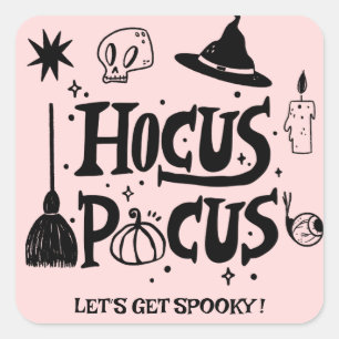 Funny Hocus Pocus Witch Halloween Square Sticker
