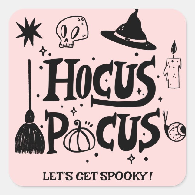 Funny Hocus Pocus Witch Halloween  Square Sticker (Front)