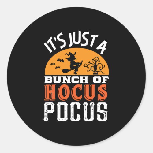 Funny Hocus Pocus Witches Vintage Retro Halloween Classic Round Sticker