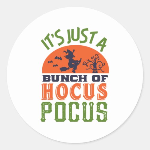Funny Hocus Pocus Witches Vintage Retro Halloween Classic Round Sticker