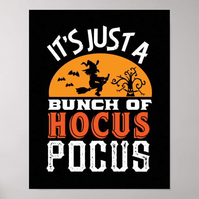 Funny Hocus Pocus Witches Vintage Retro Halloween Poster (Front)
