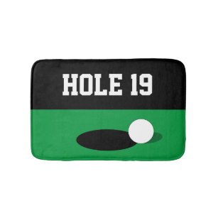 Funny hole 19 green putt  bath mat for golf player