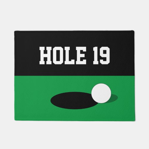 Funny hole 19 green putt doormat for golf player