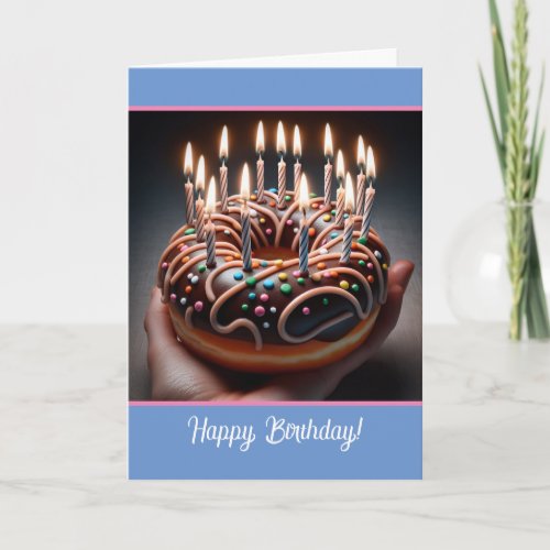 Funny Hole Foods Birthday with Decorated Donut Card