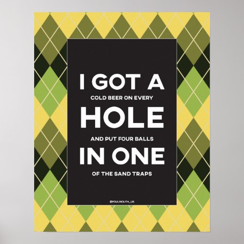 Funny Hole In One Golf Poster