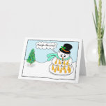Funny Holiday: Beer Snowman Card at Zazzle