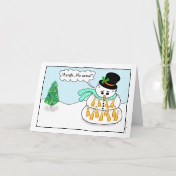 Funny Holiday: Beer Snowman Card by bizregards at Zazzle