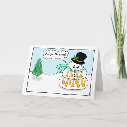 Funny Holiday Beer Snowman Card