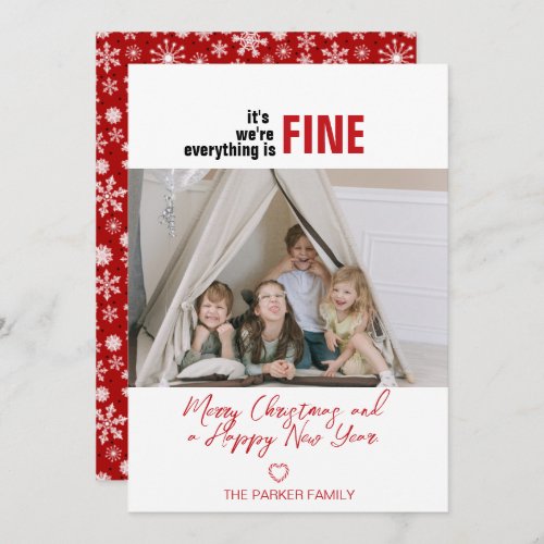 Funny Holiday Cards Everything is Fine Photo