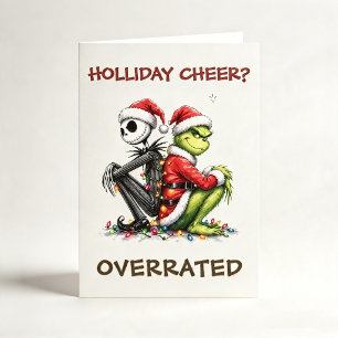Funny Holiday Cheer Overrated Christmas Card