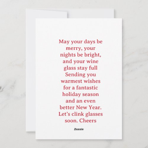 Funny Holiday Cheer Wine Christmas Flat Card