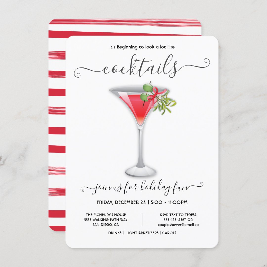 Funny Holiday Christmas Cocktail Party Invitation | Zazzle