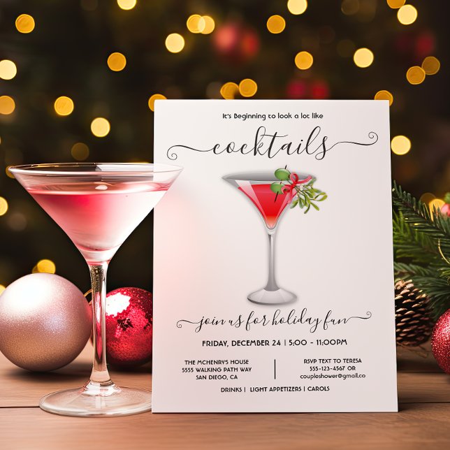 Funny Holiday Christmas Cocktail Party Invitation (Creator Uploaded)
