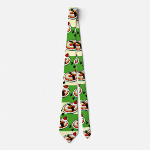 FUNNY HOLIDAY CHRISTMAS SANTA CLAUS STRIPED NECK TIE