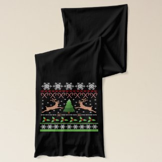 Funny Holiday Christmas Sweater Scarf