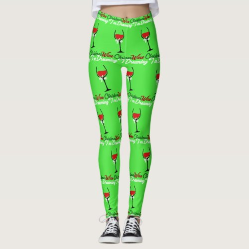 Funny Holiday Christmas Womens Green Leggings
