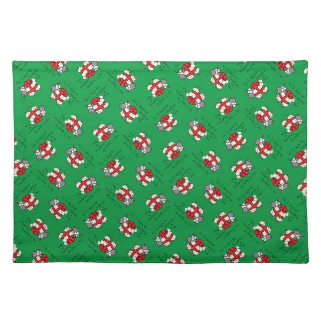 Funny Holiday Cute Sheep Christmas Cartoon Cloth Placemat (Front)