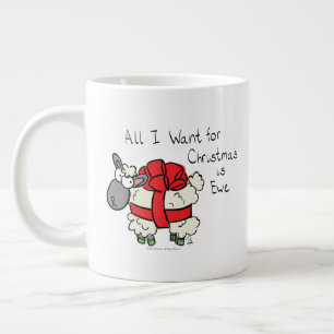 Funny Holiday Cute Sheep Christmas Cartoon Giant Coffee Mug